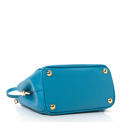 Prada Saffiano Lux Micro Galleria Double Zip Tote Turchese 3 of 9