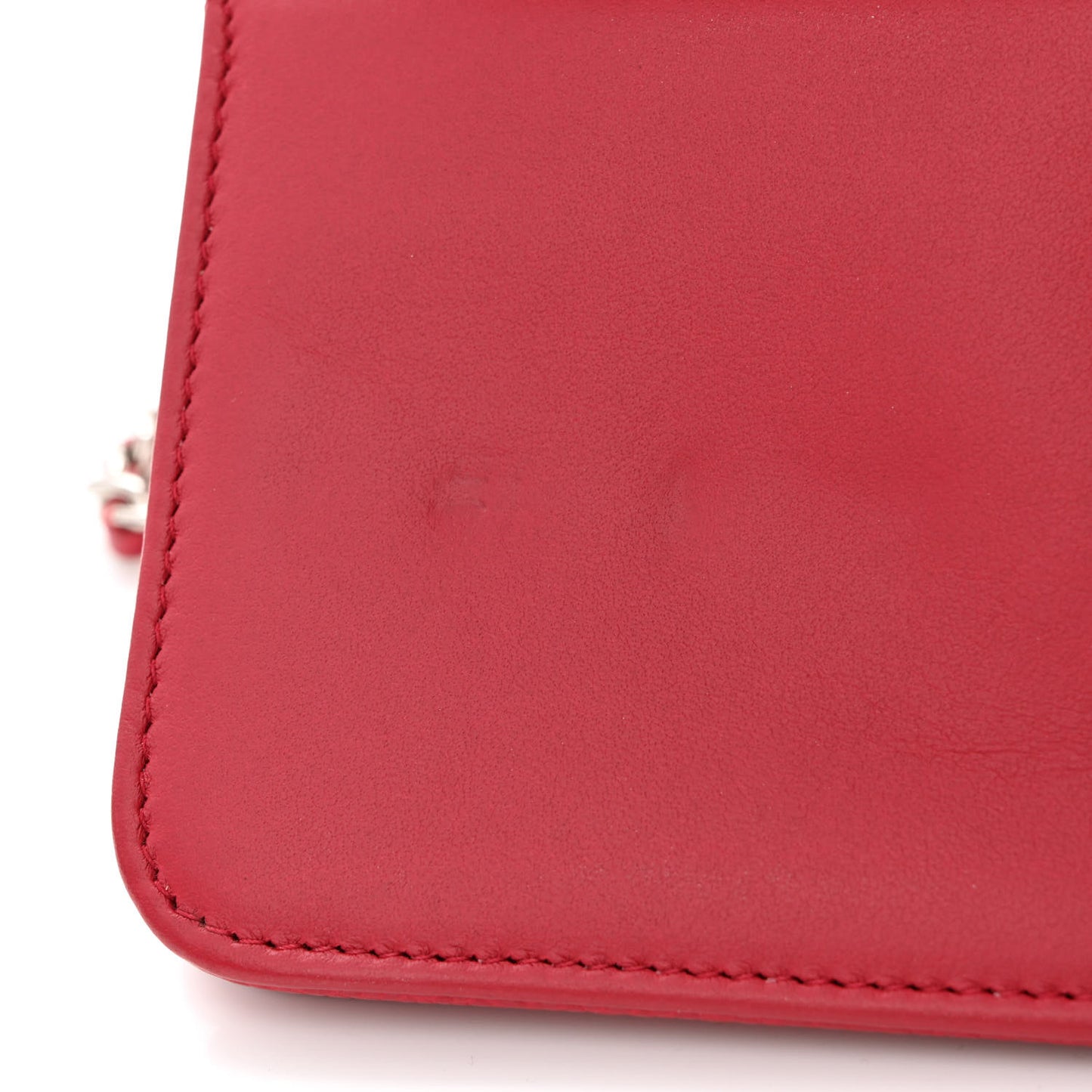 Caviar Quilted Diamond CC Wallet On Chain WOC Red