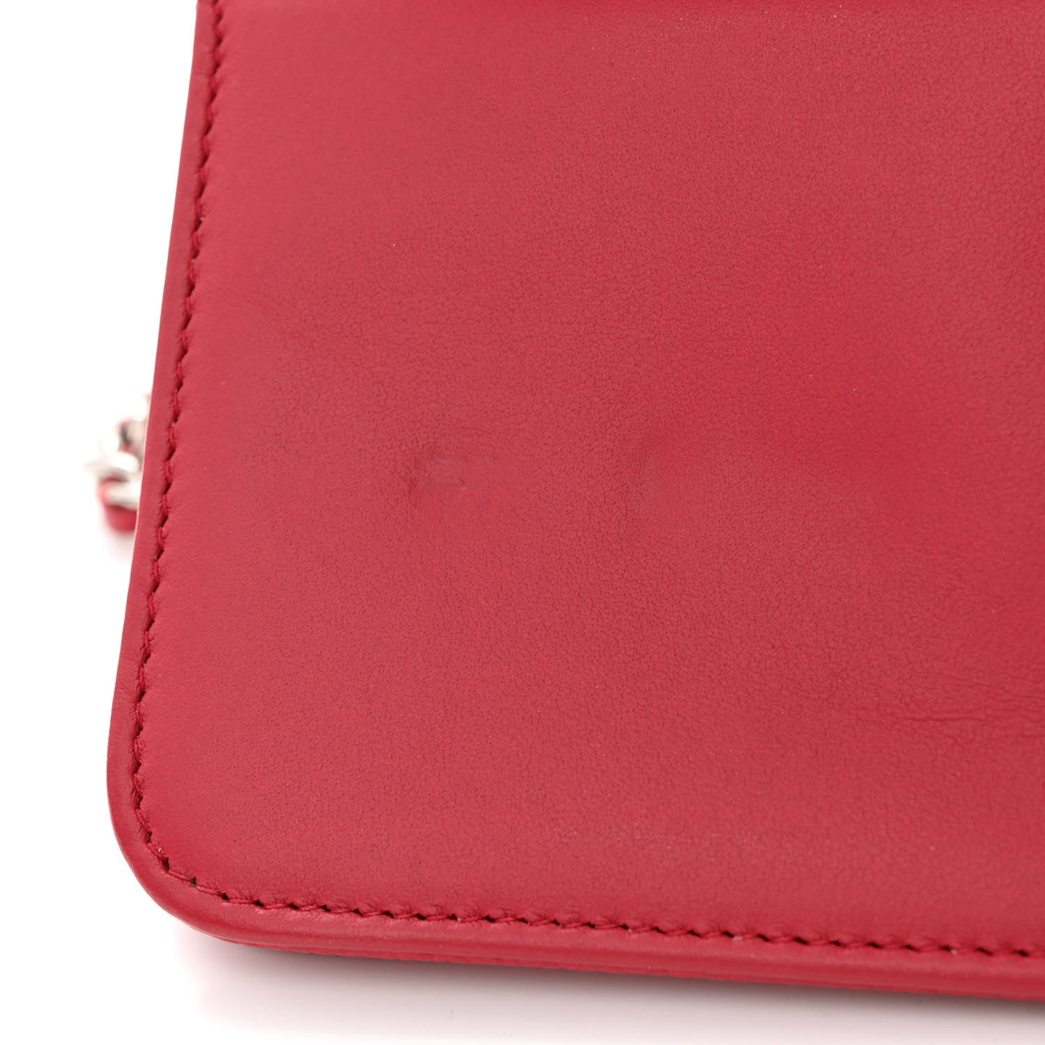 Chanel Caviar Quilted Diamond CC Wallet On Chain WOC Red 12 of 13