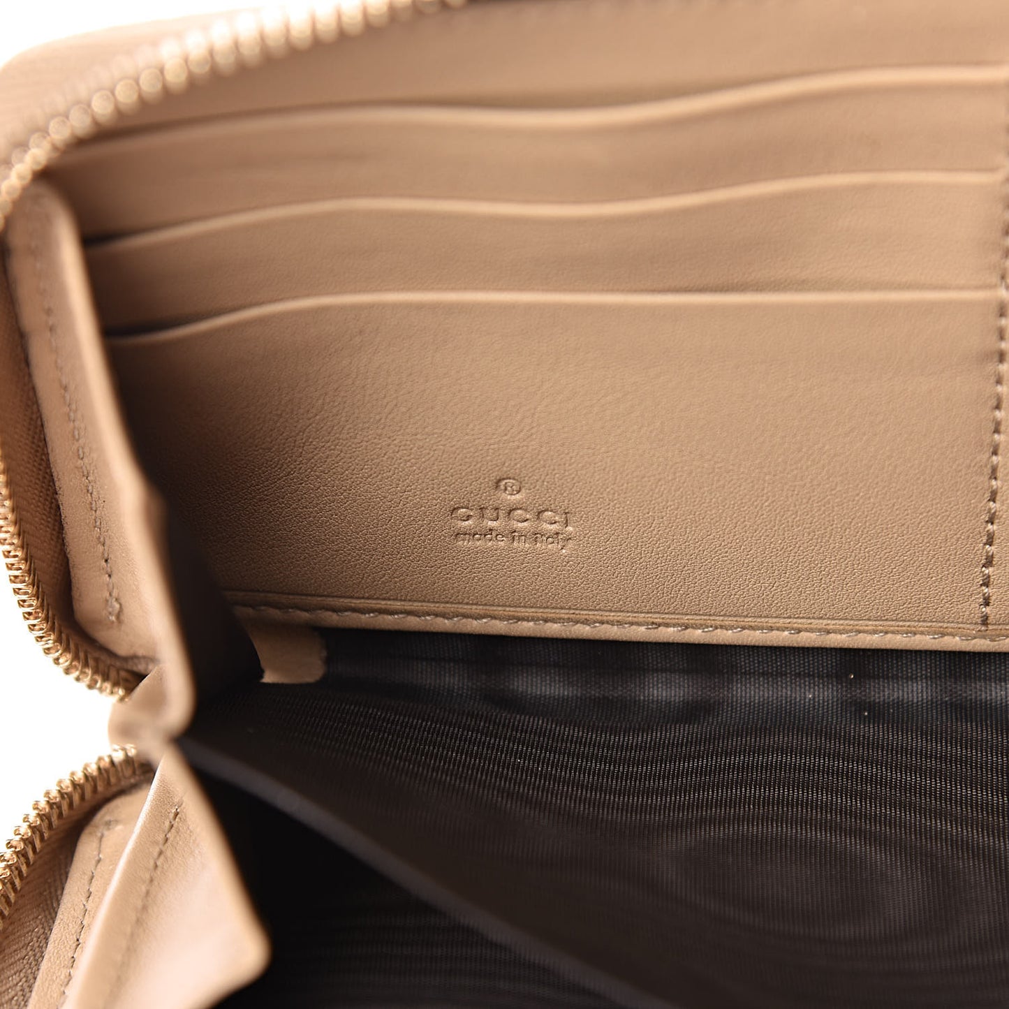 Microguccissima Nice Zip Around Wallet Cream