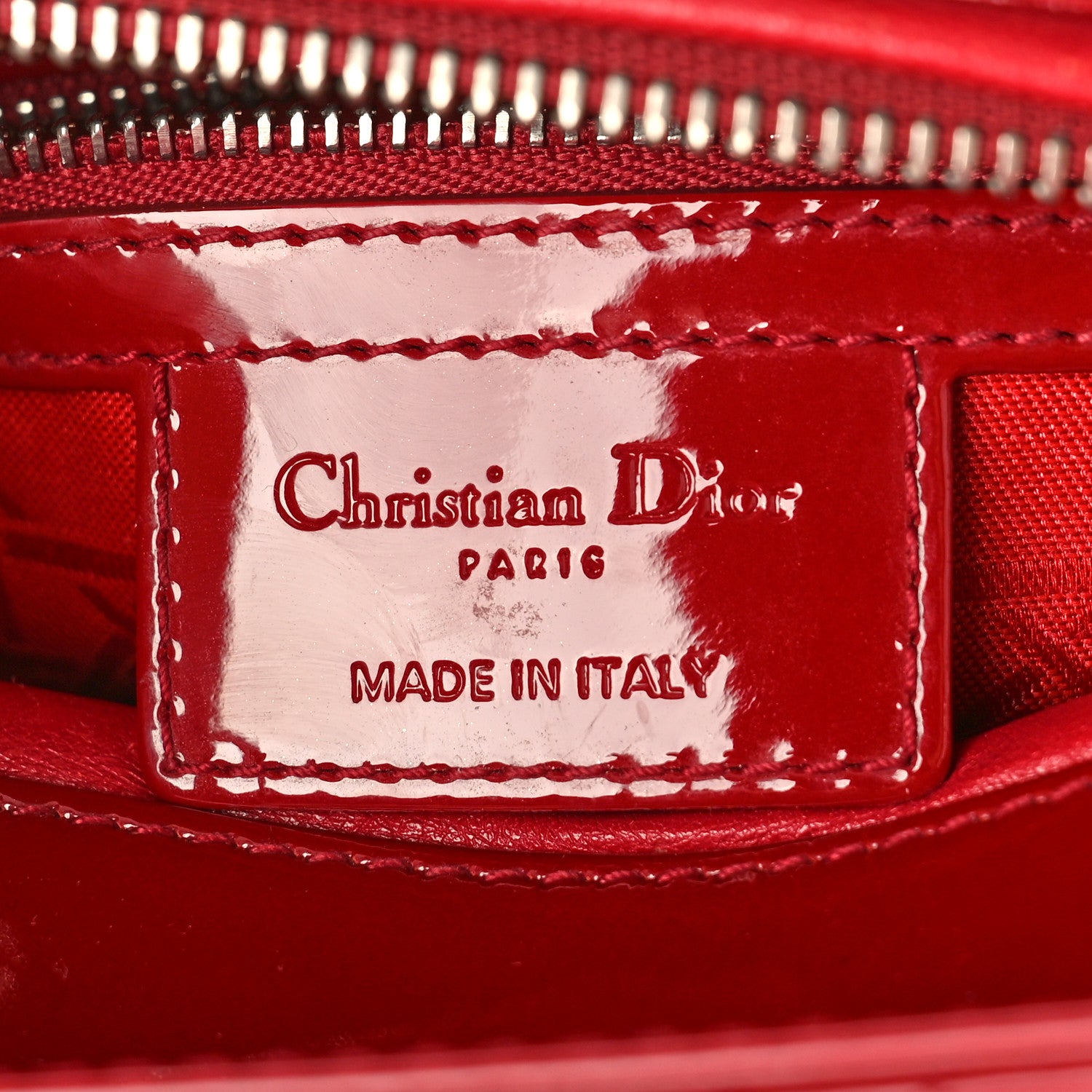 Christian Dior Patent Cannage Medium Lady Dior Red 6 of 8