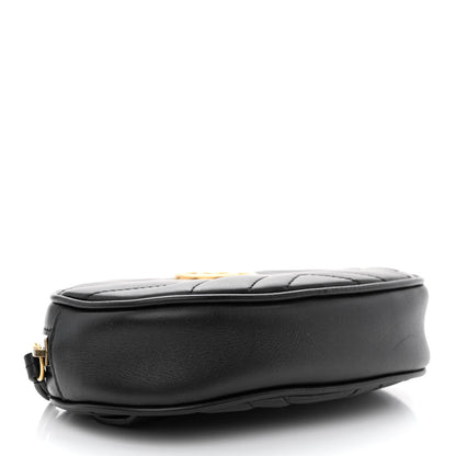 Gucci Calfskin Matelasse GG Marmont Belt Bag 95 38 Black 4 of 12
