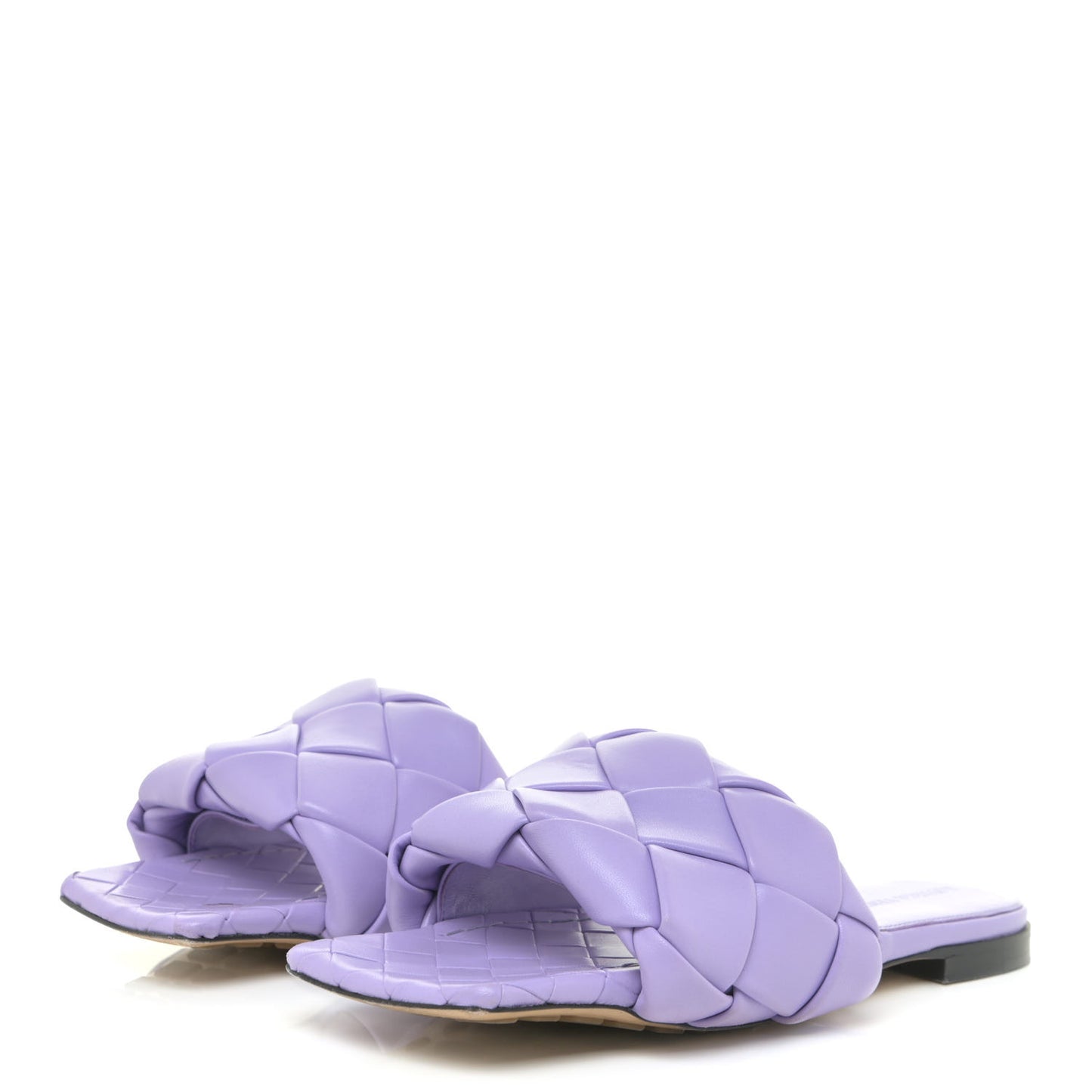 Nappa Maxi Intrecciato Lido Flat Sandals 37 Wisteria