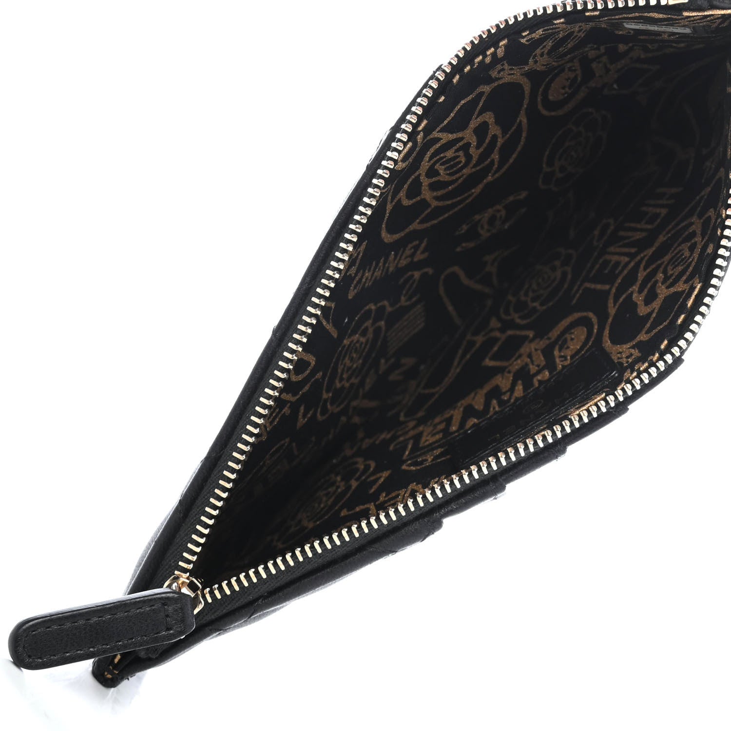 Chanel Lambskin Quilted Egyptian Amulet Classic Flat Wallet Pouch Black 4 of 4