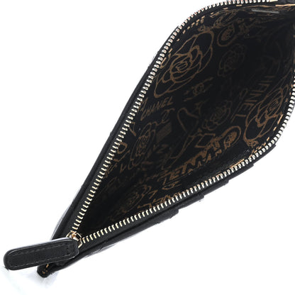 Chanel Lambskin Quilted Egyptian Amulet Classic Flat Wallet Pouch Black 4 of 4