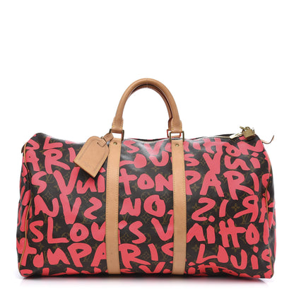 Louis Vuitton Monogram Graffiti Keepall 50 Fuchsia 1 of 10