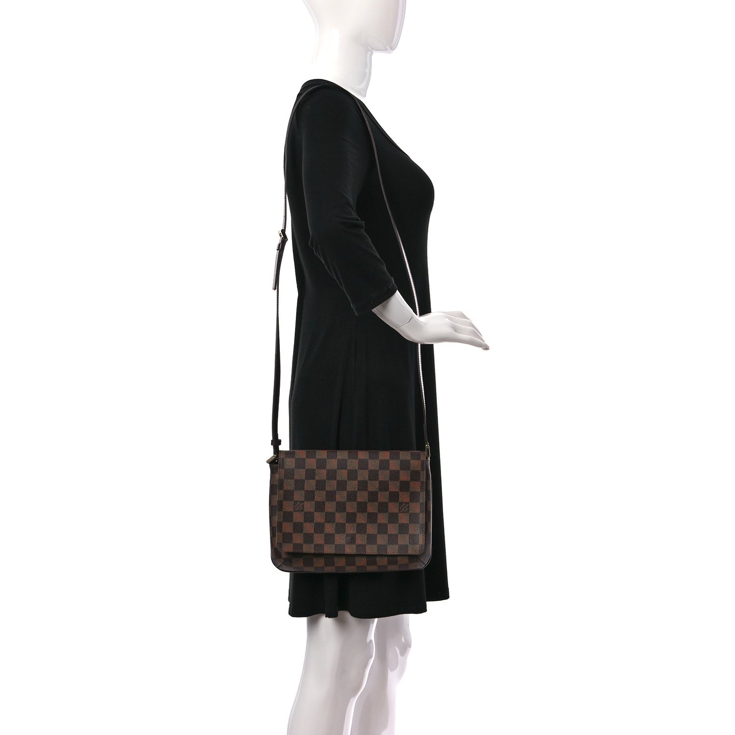 Damier Ebene Musette Tango Long Strap
