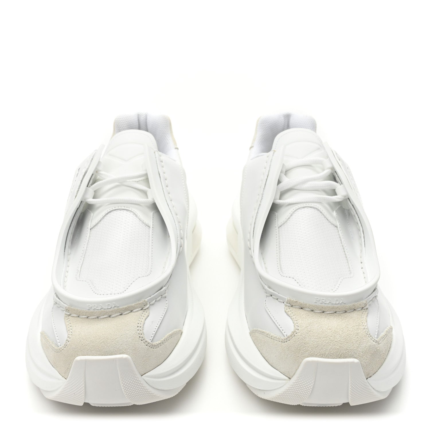 Prada Spazzolato Rois Bike Fabric Mens Sneakers 10 White 2 of 11