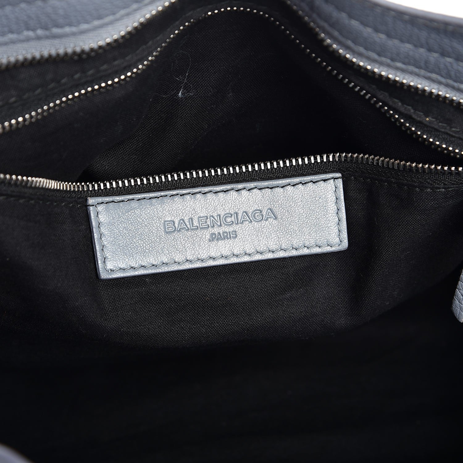 Louis Vuitton BALENCIAGA Chevre Silver Metallic Edge City Blue Acier 6 of 7