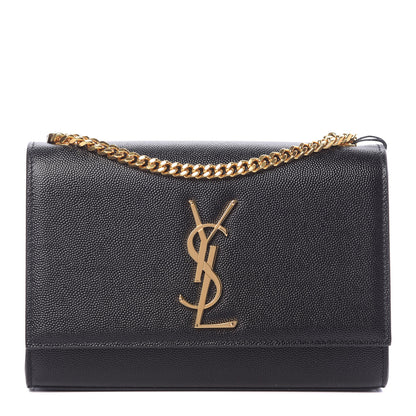 Saint Laurent Grain De Poudre Small Monogram Kate Satchel Black 1 of 11