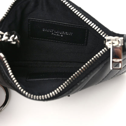 Saint Laurent Calfskin Matelasse Monogram Key Pouch Black 5 of 8