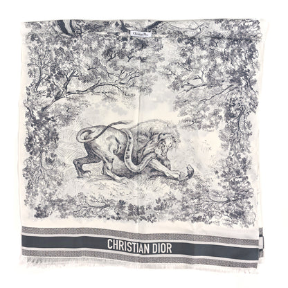 Christian Dior Silk Toile De Jouy Poncho Grey 1 of 3