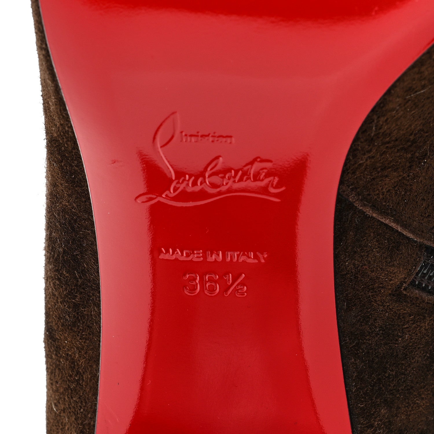 Christian Louboutin Veau Velours Turela 55 Ankle Boots 36.5 Arabica 6 of 8
