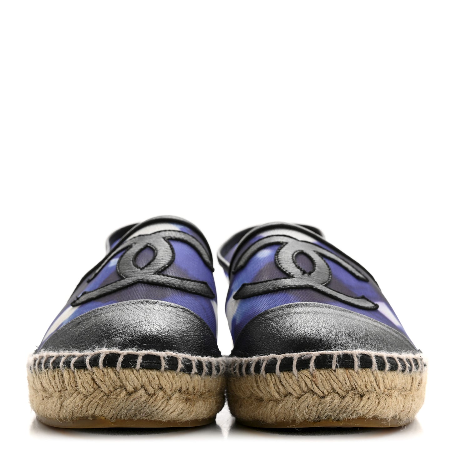 Mesh Grosgrain CC Espadrilles 37 Purple Black