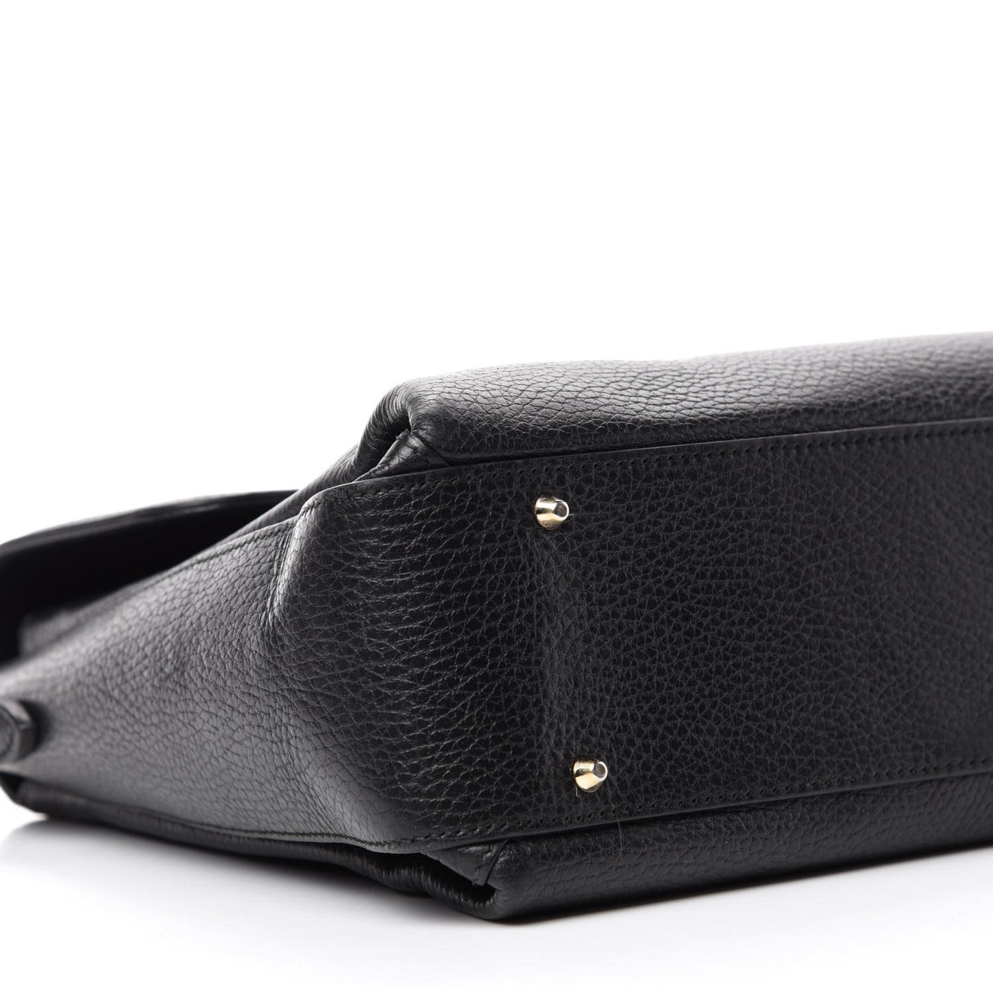 Dollar Calfskin Medium Interlocking G Top Handle Shoulder Bag Black