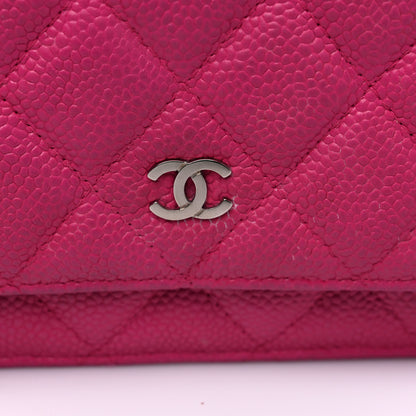 Chanel Iridescent Caviar Quilted Wallet on Chain WOC Pink 10 of 11