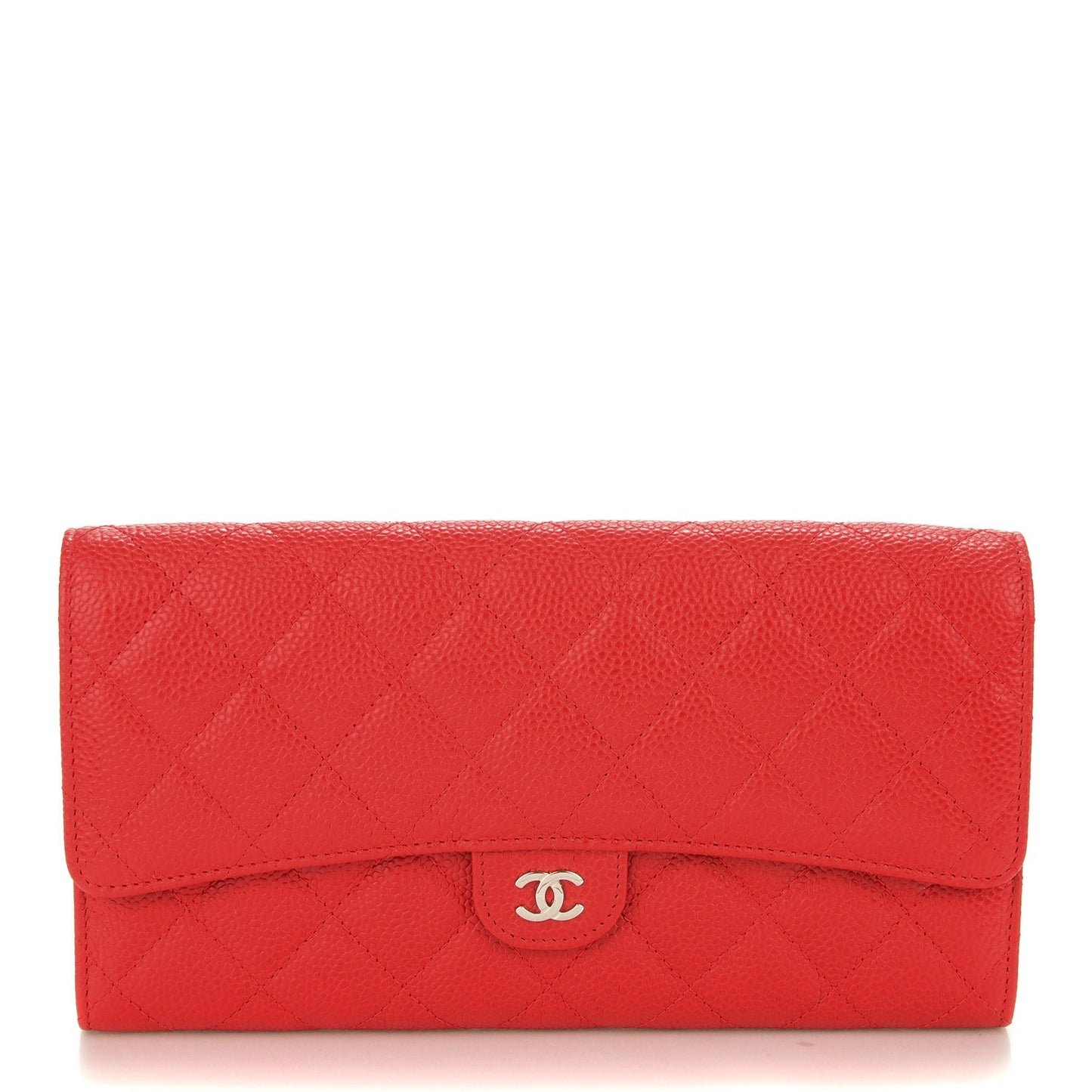 Caviar Quilted Travel Wallet Red