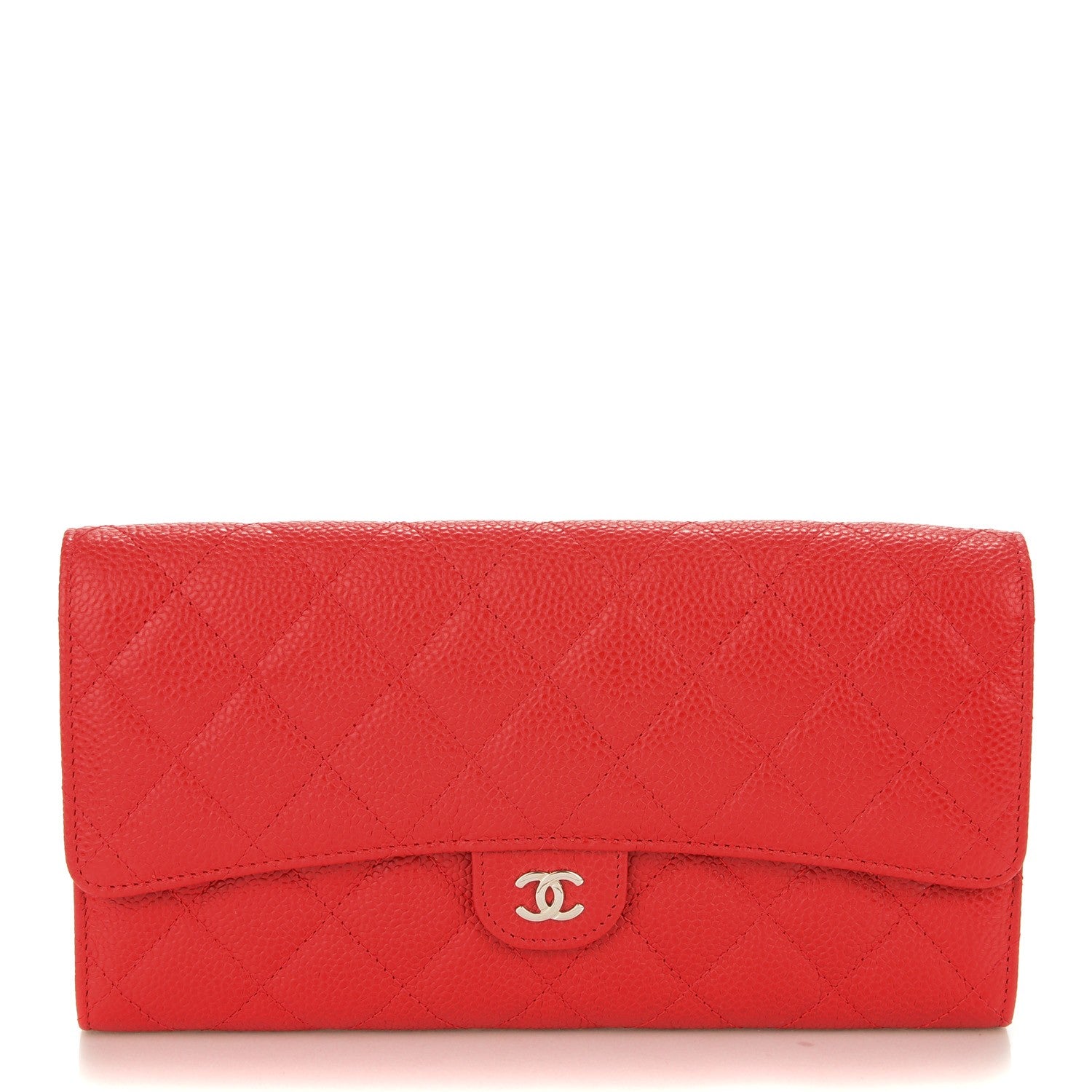 Chanel Caviar Quilted Travel Wallet Red 1 of 8