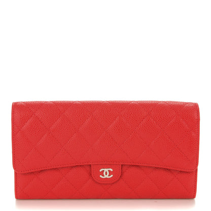 Chanel Caviar Quilted Travel Wallet Red 1 of 8