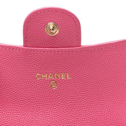 Chanel Caviar Quilted Flap Card Holder Wallet Pink 6 of 8