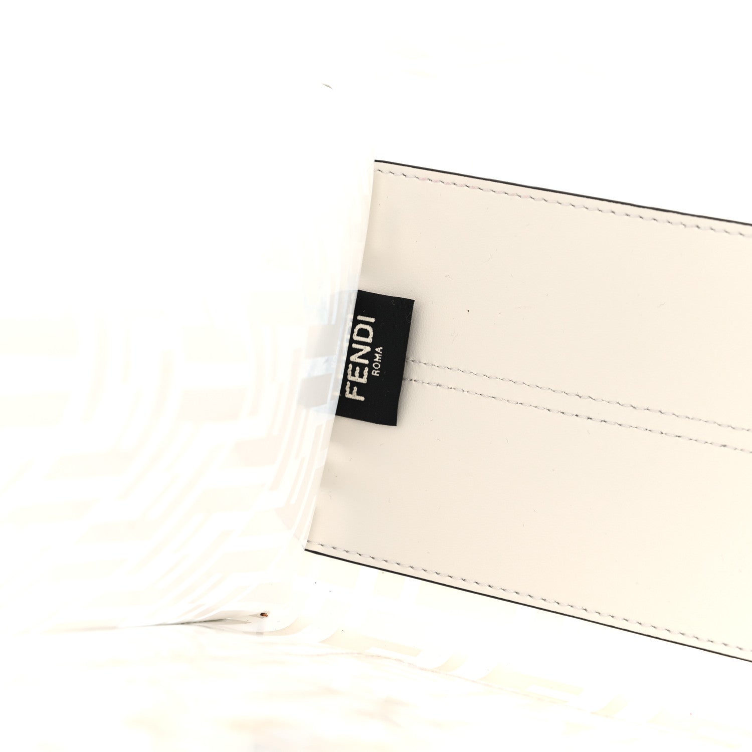Fendi TPU FF Vitello Century Plexiglass Medium Runaway Shopper Tote White 5 of 7