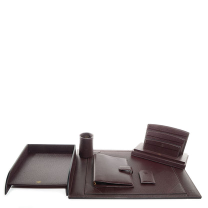 Louis Vuitton Taiga Leather 6 Piece Desk Set Acajou 1 of 13