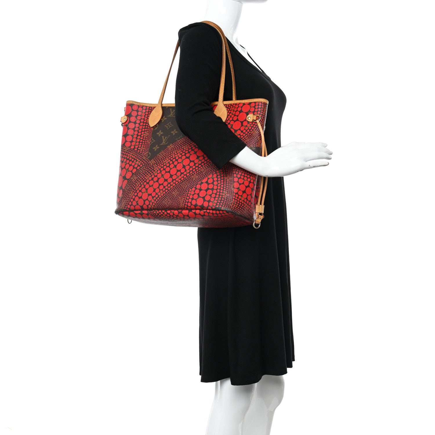 Louis Vuitton Monogram Kusama Waves Neverfull MM Red 2 of 21