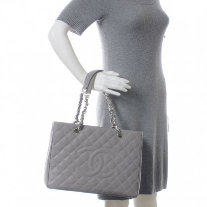 Chanel Caviar Grand Shopping Tote GST Light Grey 2 of 7