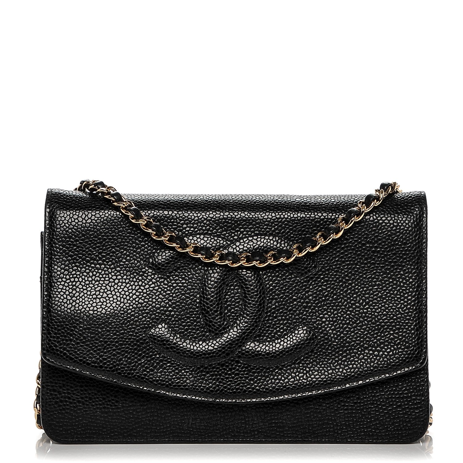 Chanel Caviar Timeless CC Wallet On Chain WOC Black 1 of 8