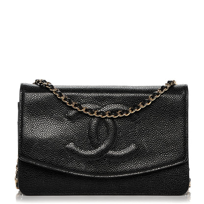 Chanel Caviar Timeless CC Wallet On Chain WOC Black 1 of 8