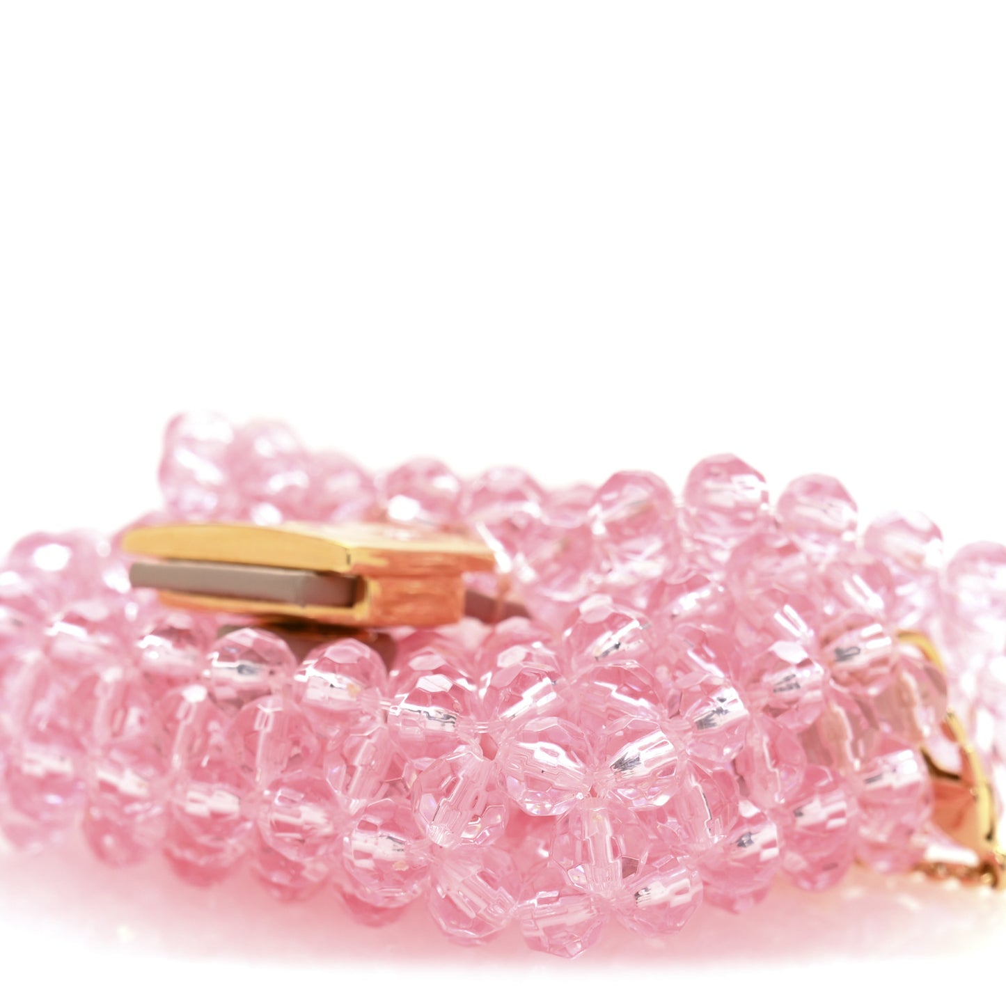 Enamel Vitello King Beaded Pico Baguette Charm Pink
