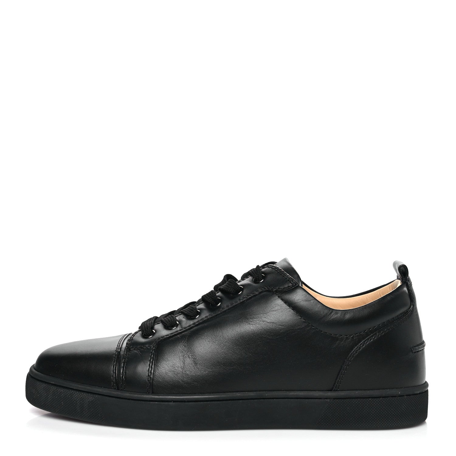 Christian Louboutin Calfskin Mens Louis Junior Flat Sneakers 43.5 Black 1 of 9