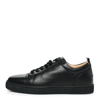Christian Louboutin Calfskin Mens Louis Junior Flat Sneakers 43.5 Black 1 of 9