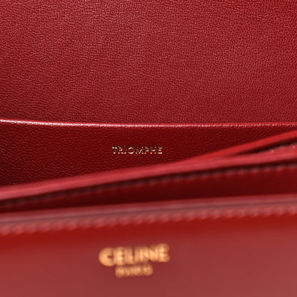 Celine Shiny Calfskin Medium Triomphe Light Burgundy 6 of 9