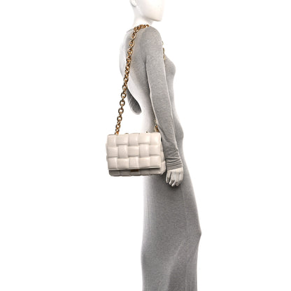Bottega Veneta Lambskin Maxi Intreccio Padded Chain Cassette Crossbody Bag White 2 of 10