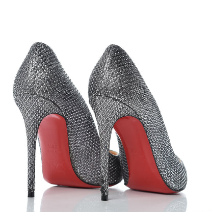 Christian Louboutin Glitter Diams Pigalle Follies 100 Pumps 36.5 Antic Silver 4 of 12