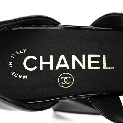 Chanel Patent Goatskin Cap Toe Buckle Pumps 37.5 Black 7 of 9