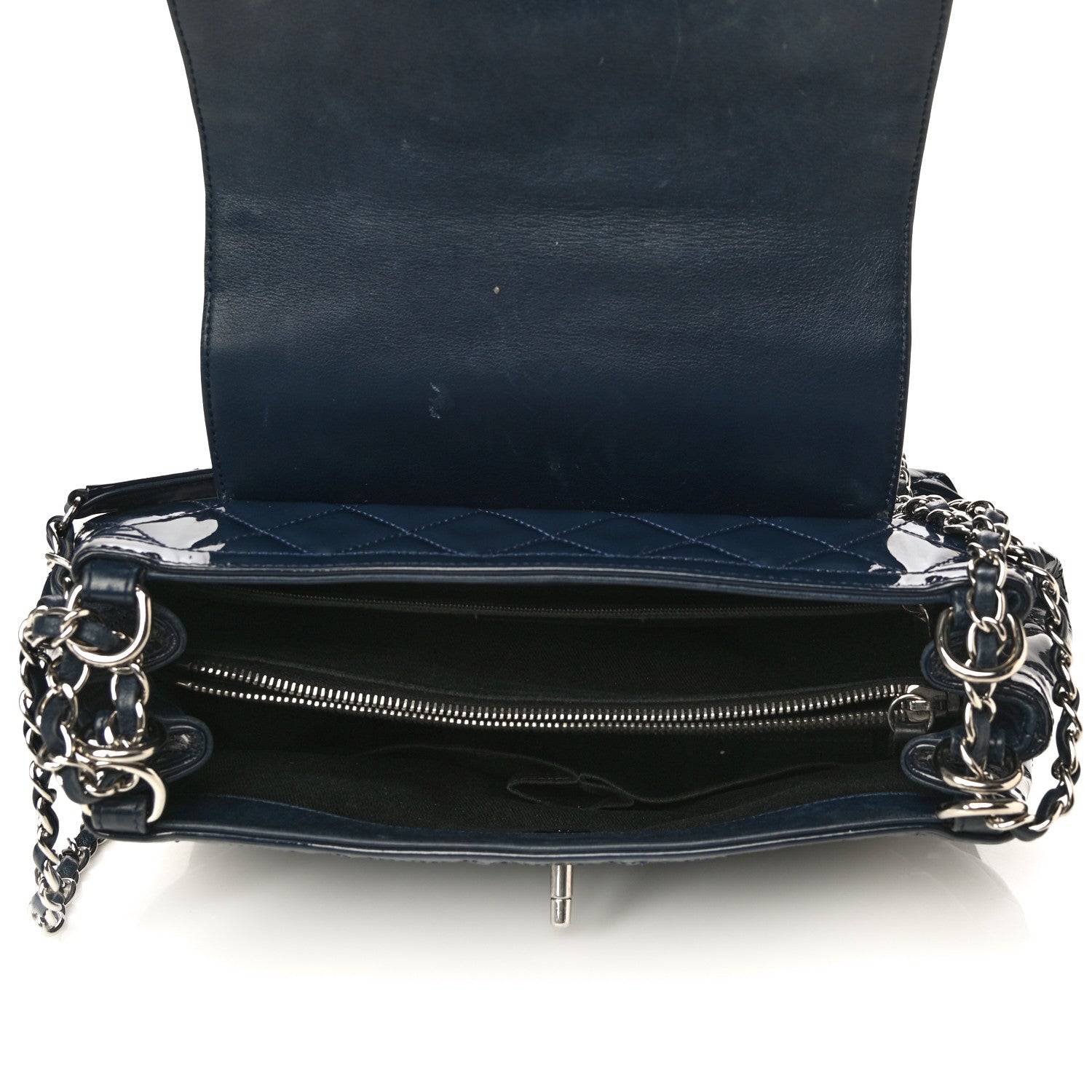 Chanel Patent Quilted Large Coco Shine Accordion Flap Dark Navy Blue 5 of 18