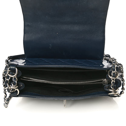 Chanel Patent Quilted Large Coco Shine Accordion Flap Dark Navy Blue 5 of 18