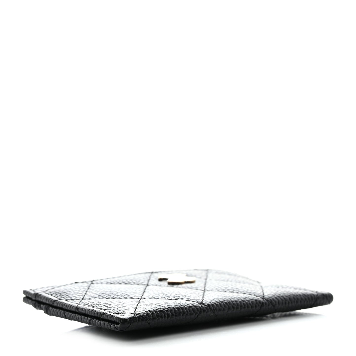 Caviar Quilted Card Holder Black