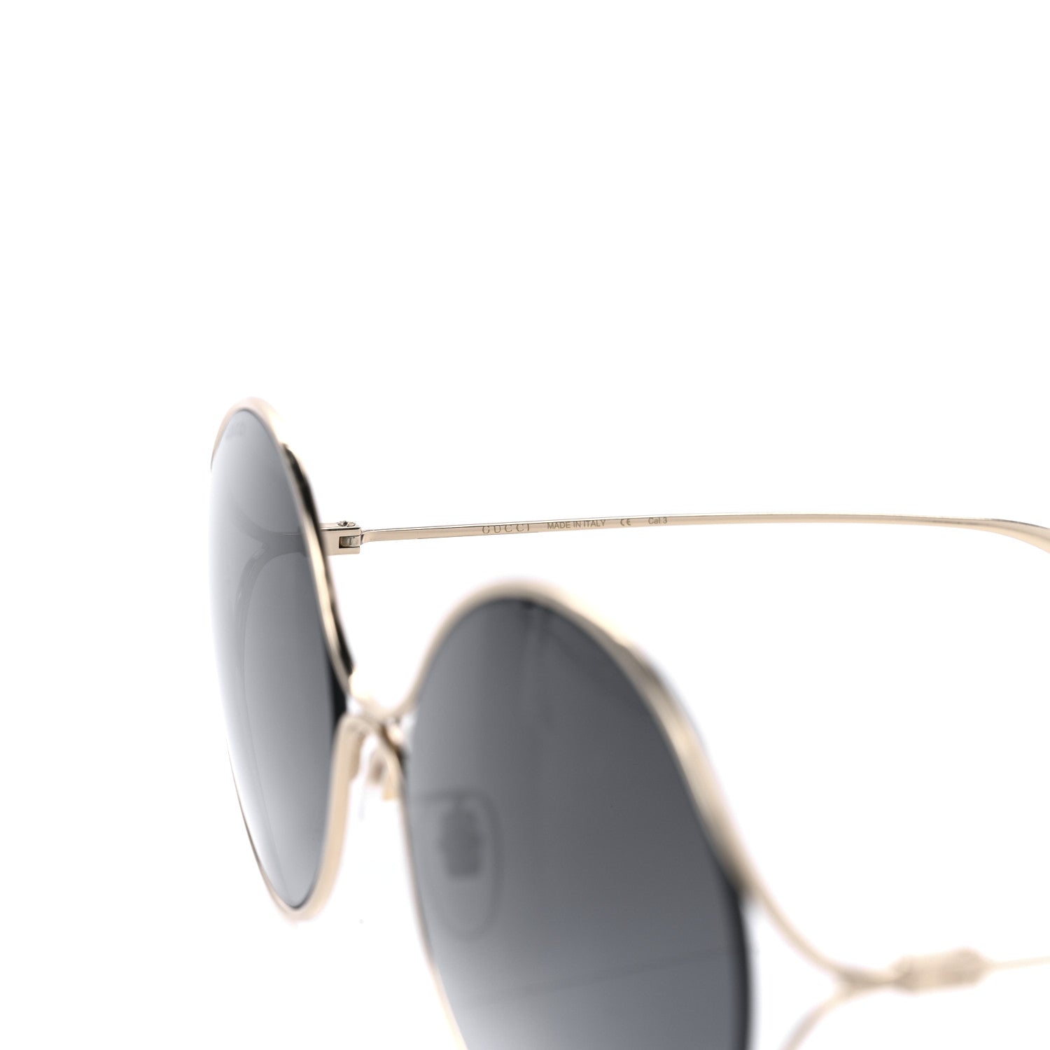 Gucci Metal Round Pearl Tip Sunglasses GG0253S Gold 5 of 8