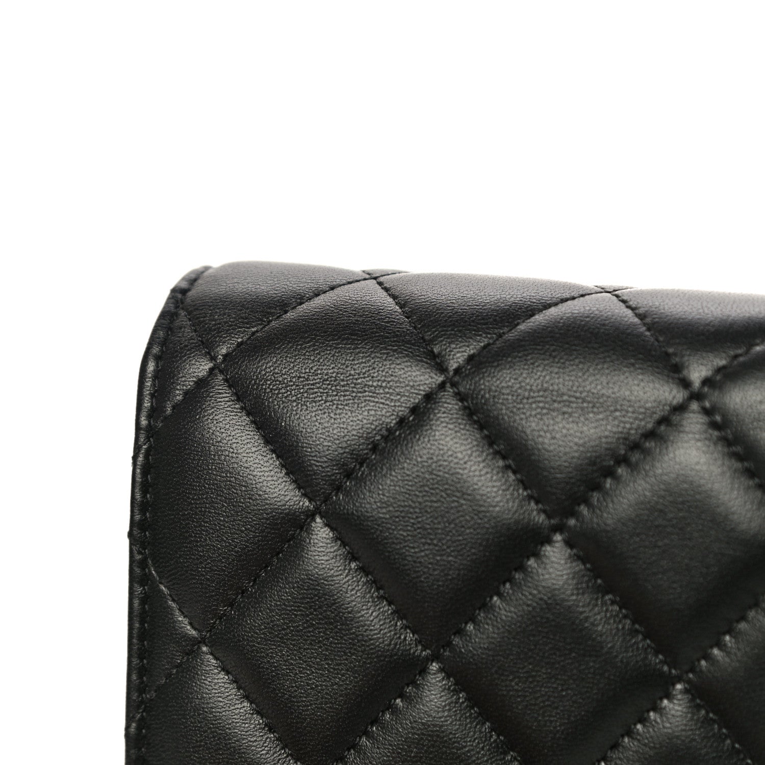 Chanel Lambskin Quilted CC Pearl Crush Wallet on Chain WOC Black 15 of 16