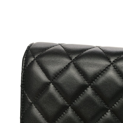Chanel Lambskin Quilted CC Pearl Crush Wallet on Chain WOC Black 15 of 16