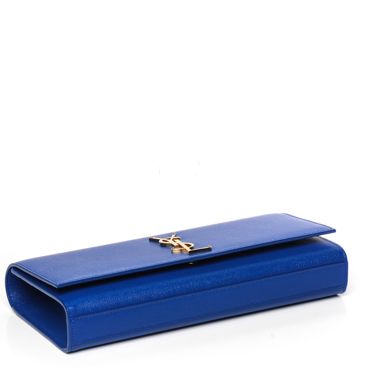 Saint Laurent Grain De Poudre Classic Monogram Clutch Royal Blue 4 of 14