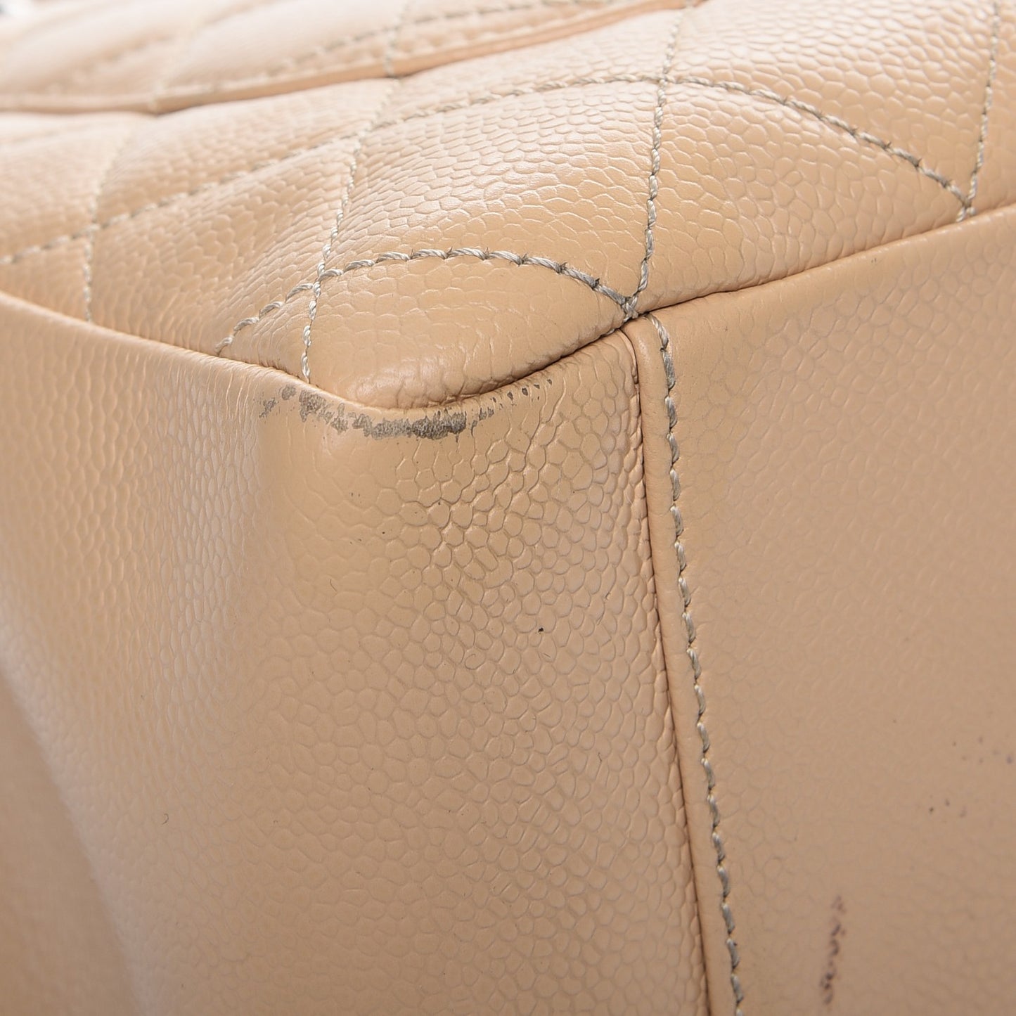 Caviar Quilted Grand Shopping Tote GST Beige Clair