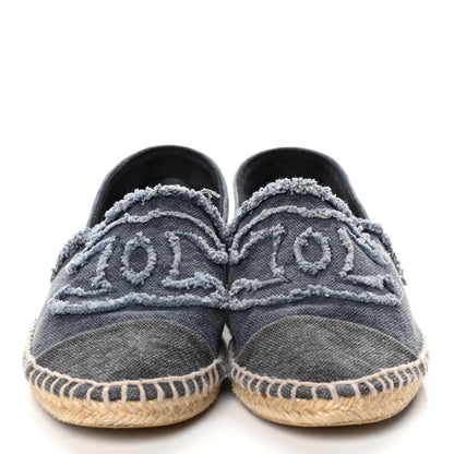 Chanel Linen CC Espadrilles 35 Blue Black 2 of 12