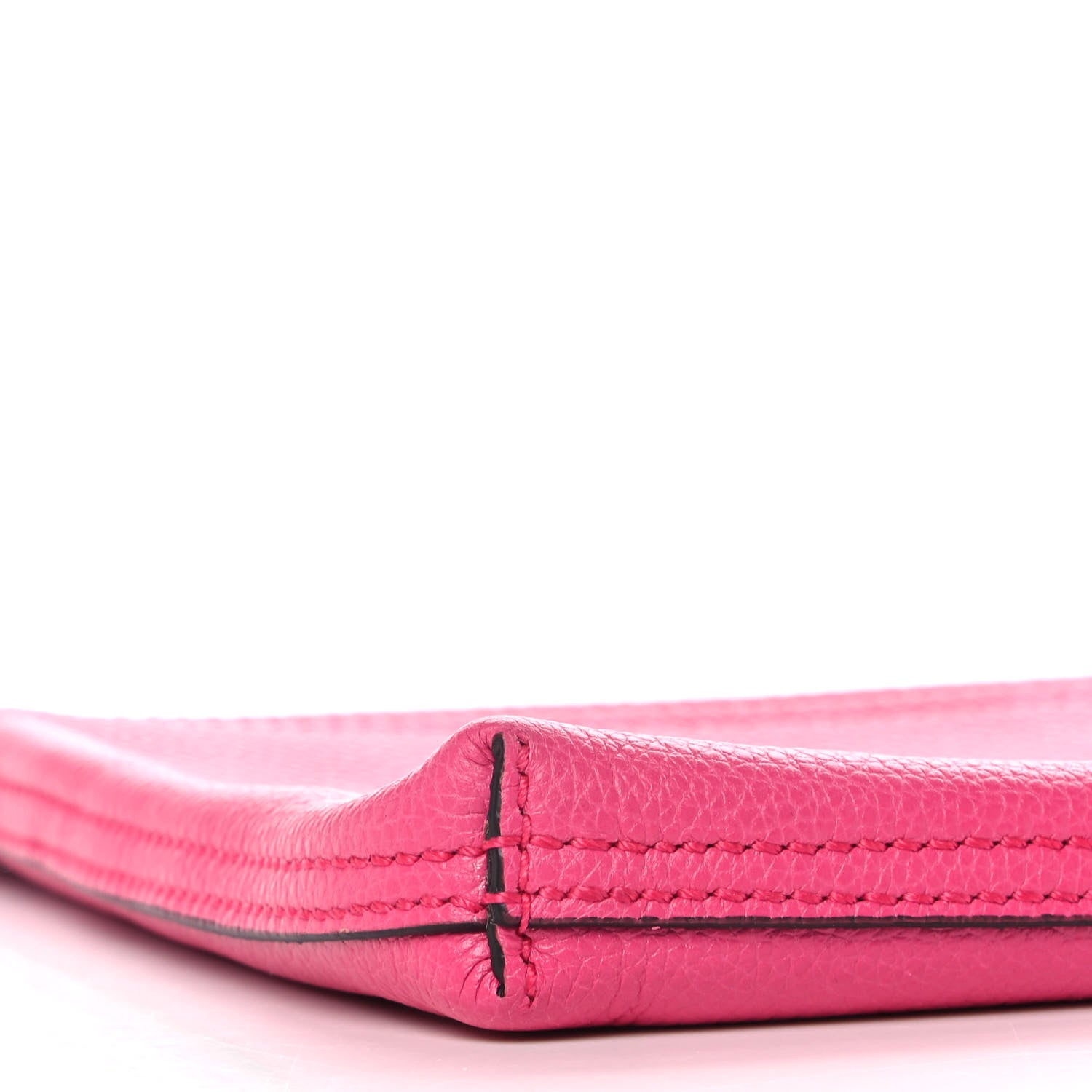 Gucci Pebbled Calfskin Medium Logo Portfolio Clutch Box Pink Green 11 of 12