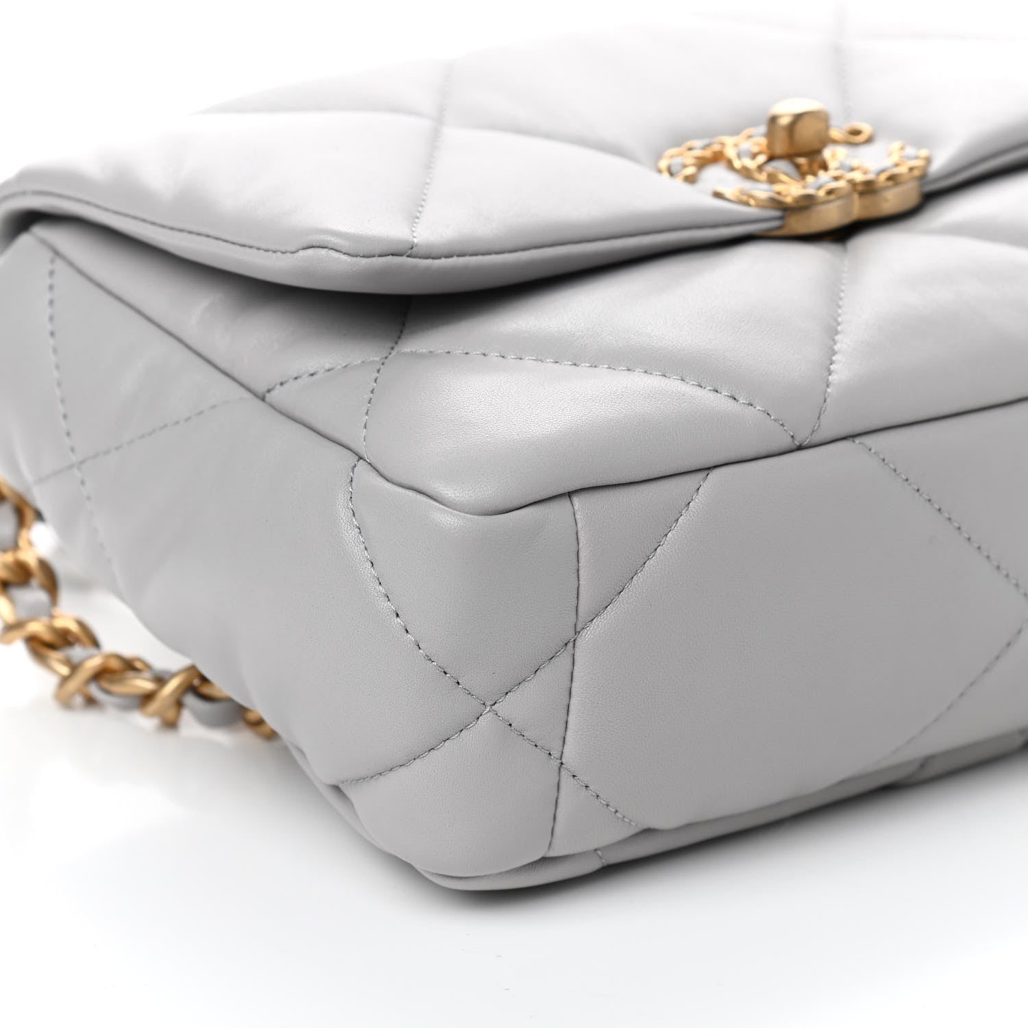 Chanel Lambskin Quilted Medium Chanel 19 Flap Grey 8 of 11