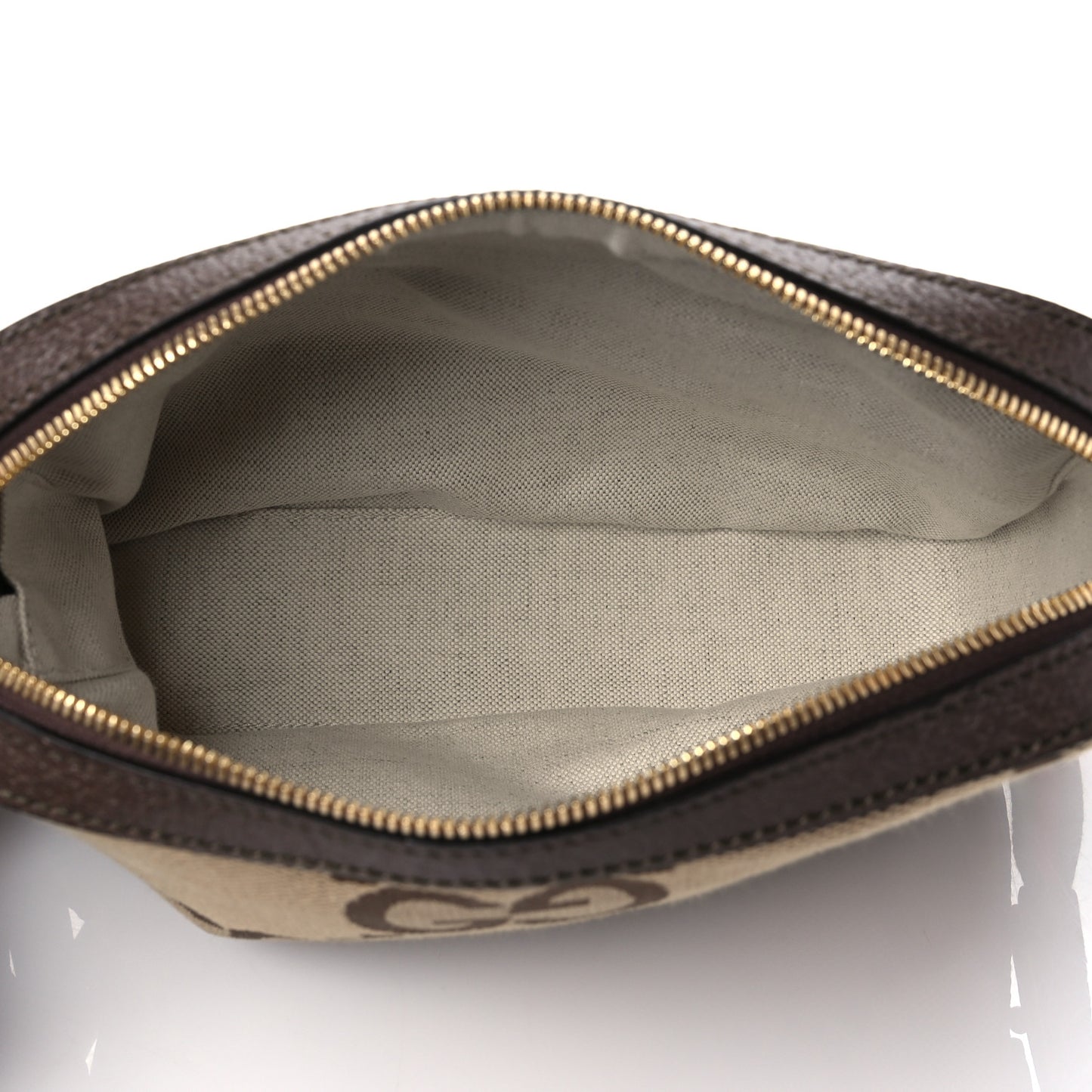 Monogram Jumbo GG Textured Dollar Calfskin Web Messenger Shoulder Bag Camel Ebony New Acero