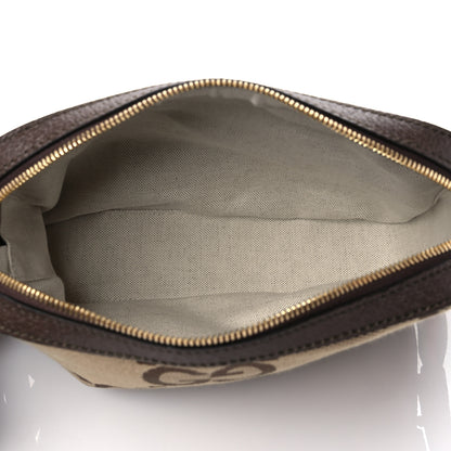 Gucci Monogram Jumbo GG Textured Dollar Calfskin Web Messenger Shoulder Bag Camel Ebony New Acero 5 of 10